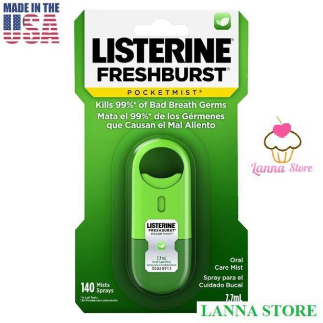 ( KIBO ) Xịt thơm miệng Listerine Pocketmist (7.7ml) - USA