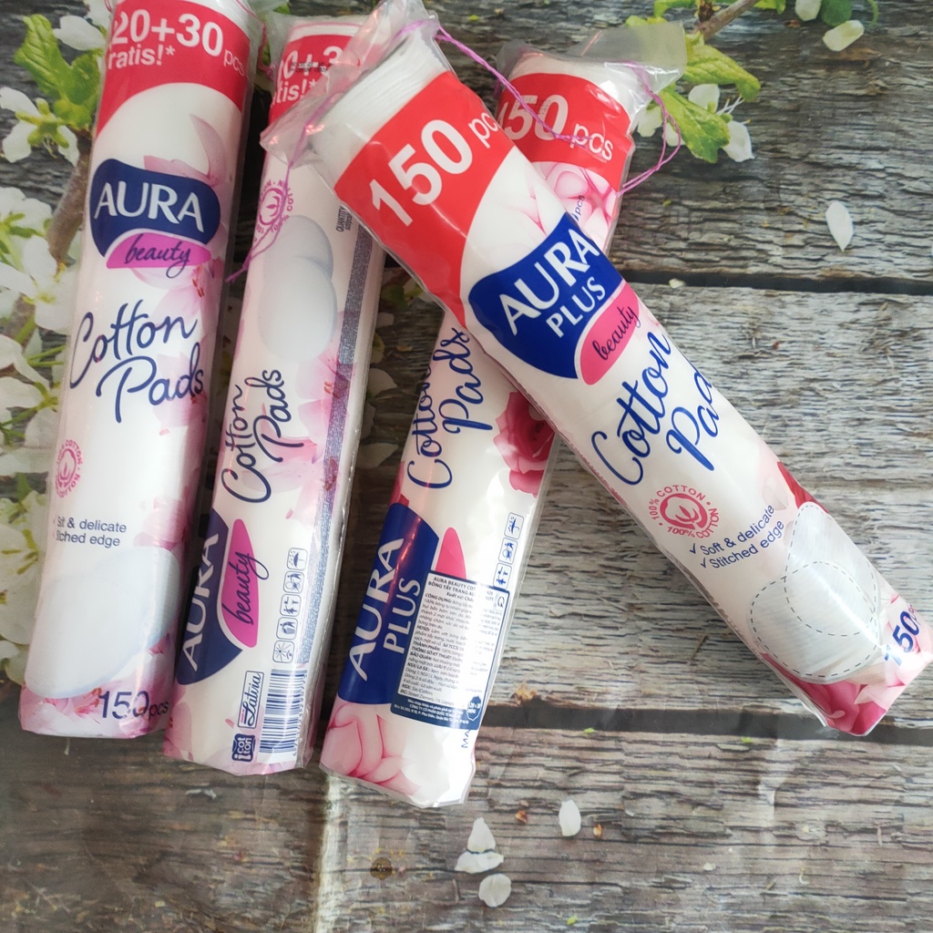Bông tẩy trang aura 150 miếng siêu sịn