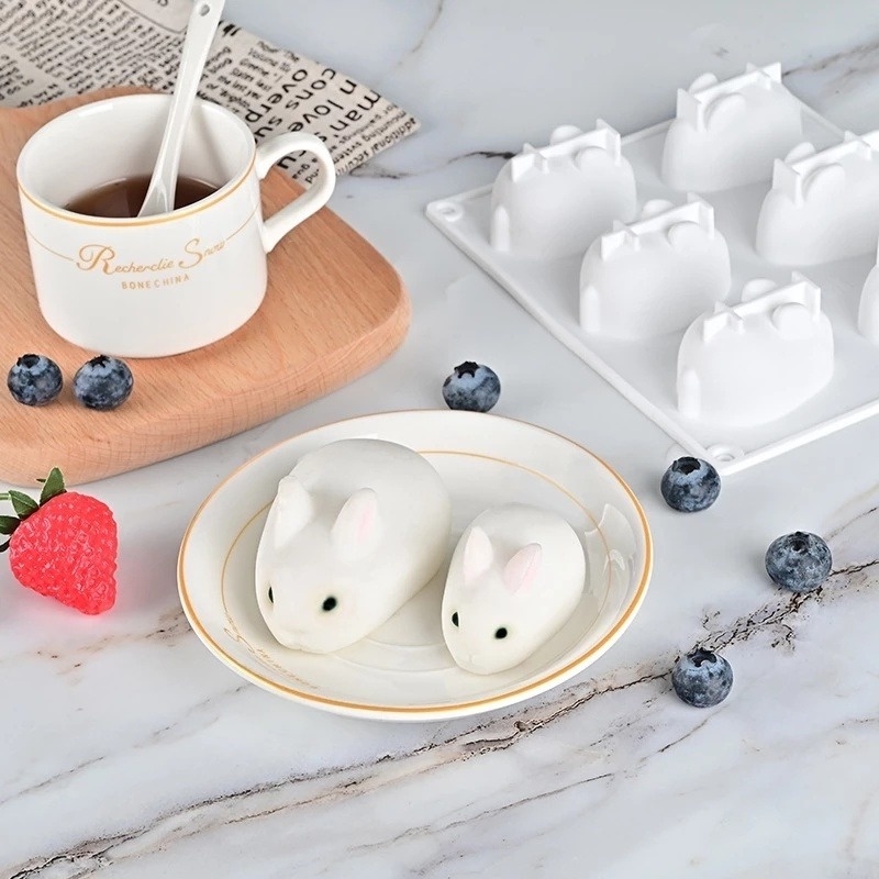 Khuôn Silicone Làm Bánh Hình Thỏ Hoạt Hình 3D