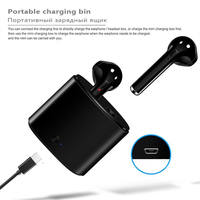 Tai nghe không dây i7s TWS kèm hộp sạc cho Xiaomi iPhone Android