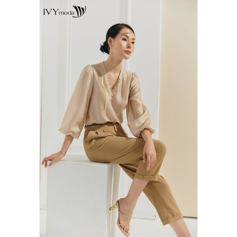 Quần baggy nữ kèm đai IVY moda MS 22B8482