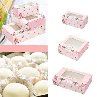 Bộ 10 hộp đựng cupcake sức chứa 2/4/6 bánh họa tiết hoa hồng xinh xắn