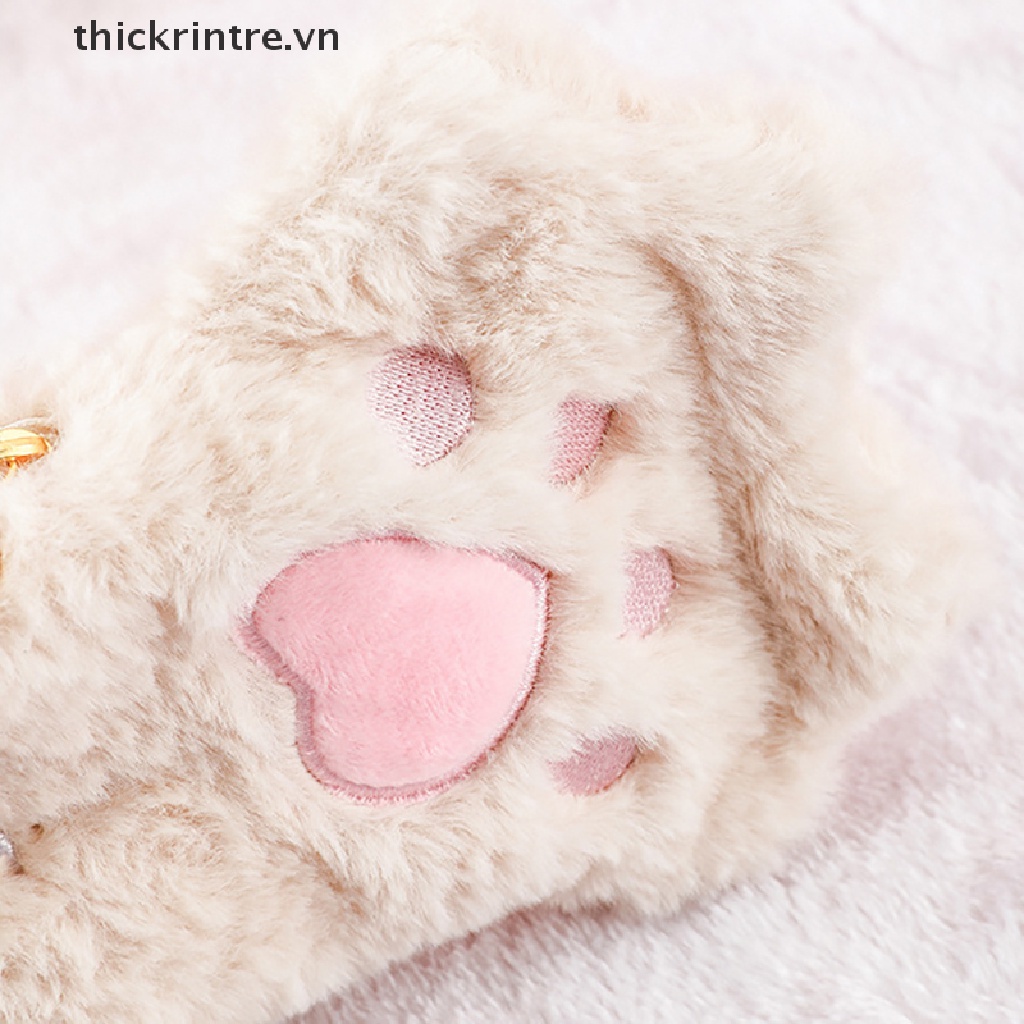 Túi Đựng Bút Hình Chân Mèo Bằng Lông Nhung Mềm Mại Sức Chứa Lớn