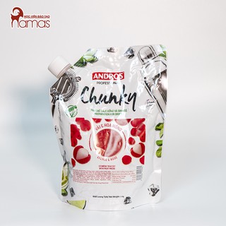 Mứt trái cây Andros Chunky Vải Hoa Hồng túi 1kg