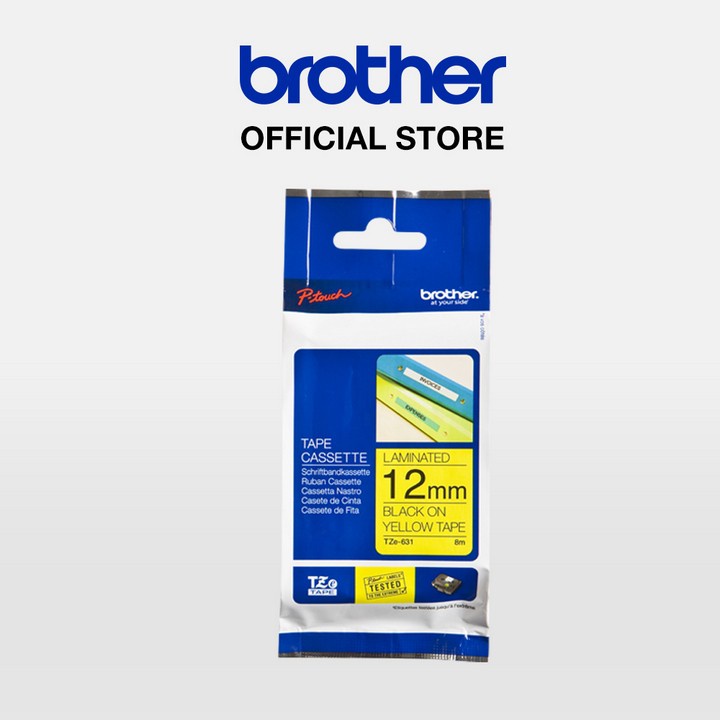 [ Hàng tặng không bán] Nhãn in Brother TZe-631 chữ đen trên nền vàng(12mm)