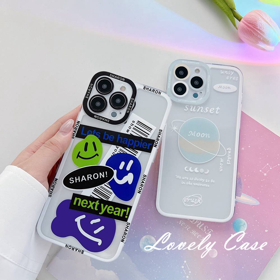 Ốp Điện Thoại Mềm Trong Suốt In Hình Mặt Cười Cho IPhone 14 13 12 11 Pro Max X XR Xs Max 8 7 6 6s Plus SE 2020