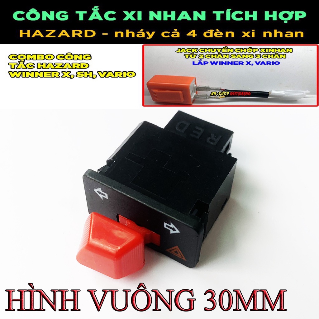 COMBO CÔNG TẮC XINHAN TÍCH HỢP ƯU TIÊN HAZARD CHO WINNER X, SH , VARIO, SH 2020