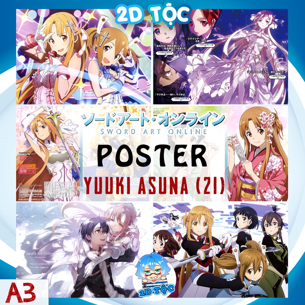 Poster A3 chất lượng chuẩn Yuuki Asuna (21) Anime Manga Sword Art Online  - 2D Tộc Shop
