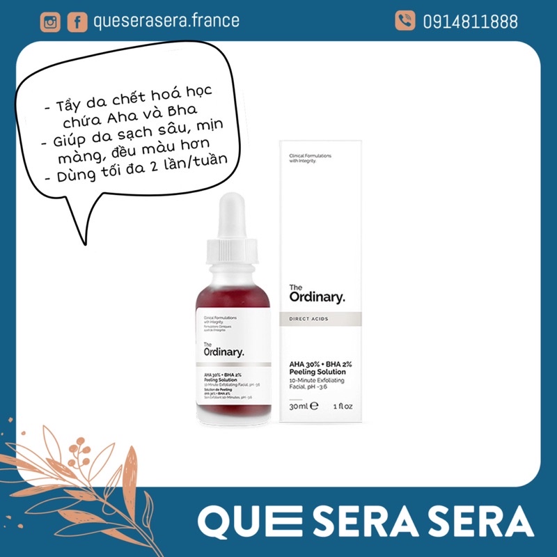 Serum thanh tẩy da Ordinary AHA 30% + BHA 2% Peeling Solution