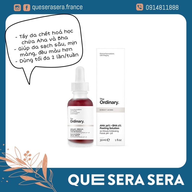 Serum thanh tẩy da Ordinary AHA 30% + BHA 2% Peeling Solution