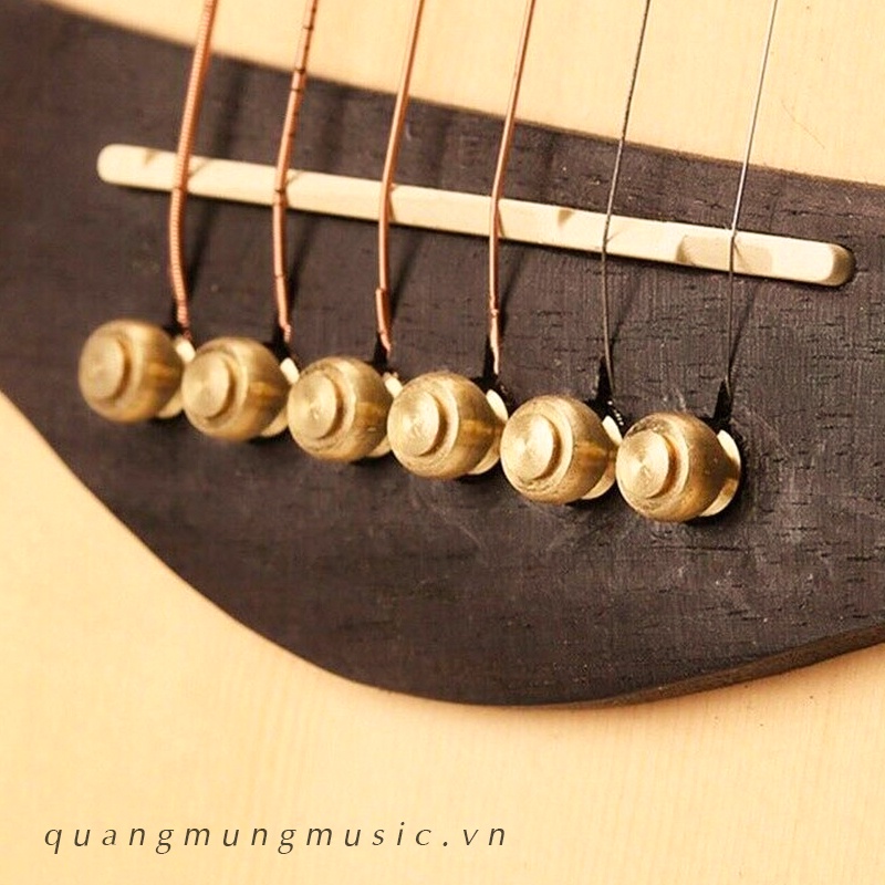 Bộ 6 chốt dây đàn Guitar Acoustic bằng đồng đính đá cao cấp