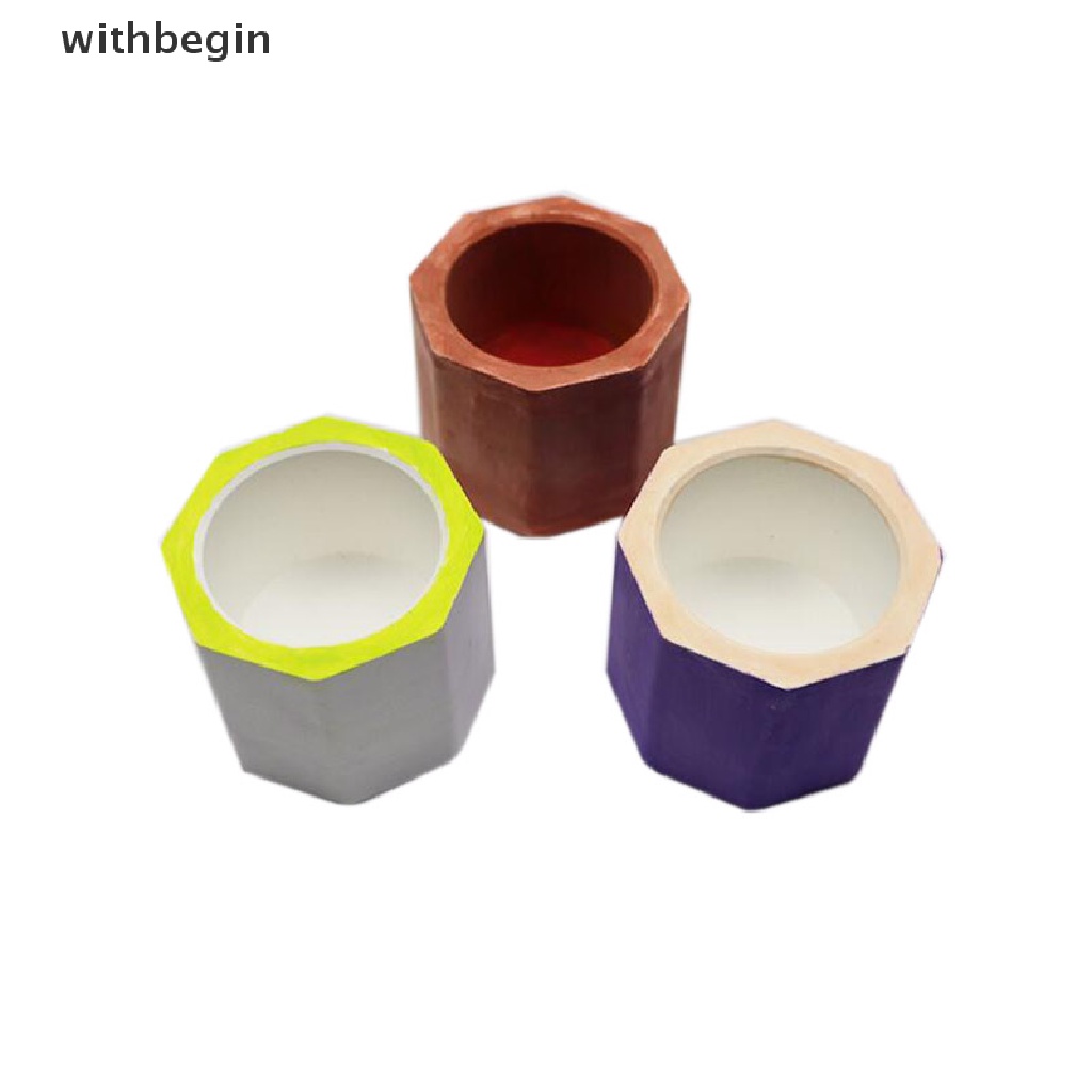 【WIT】 3 Cavity Silicone Pot Mold Clay Concrete Succulent Flower Cement Pot Cup Mould .