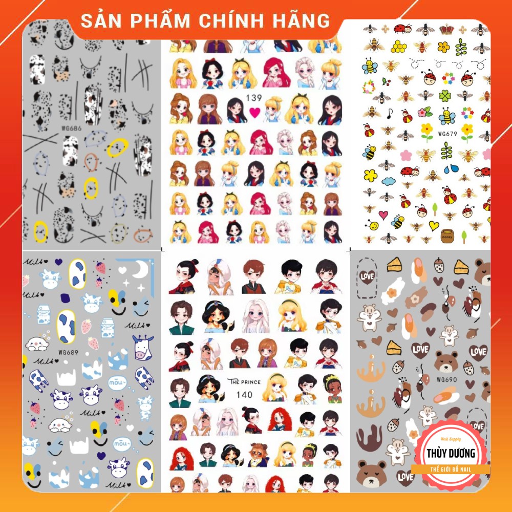 Sticker dán móng hoạt hình 8