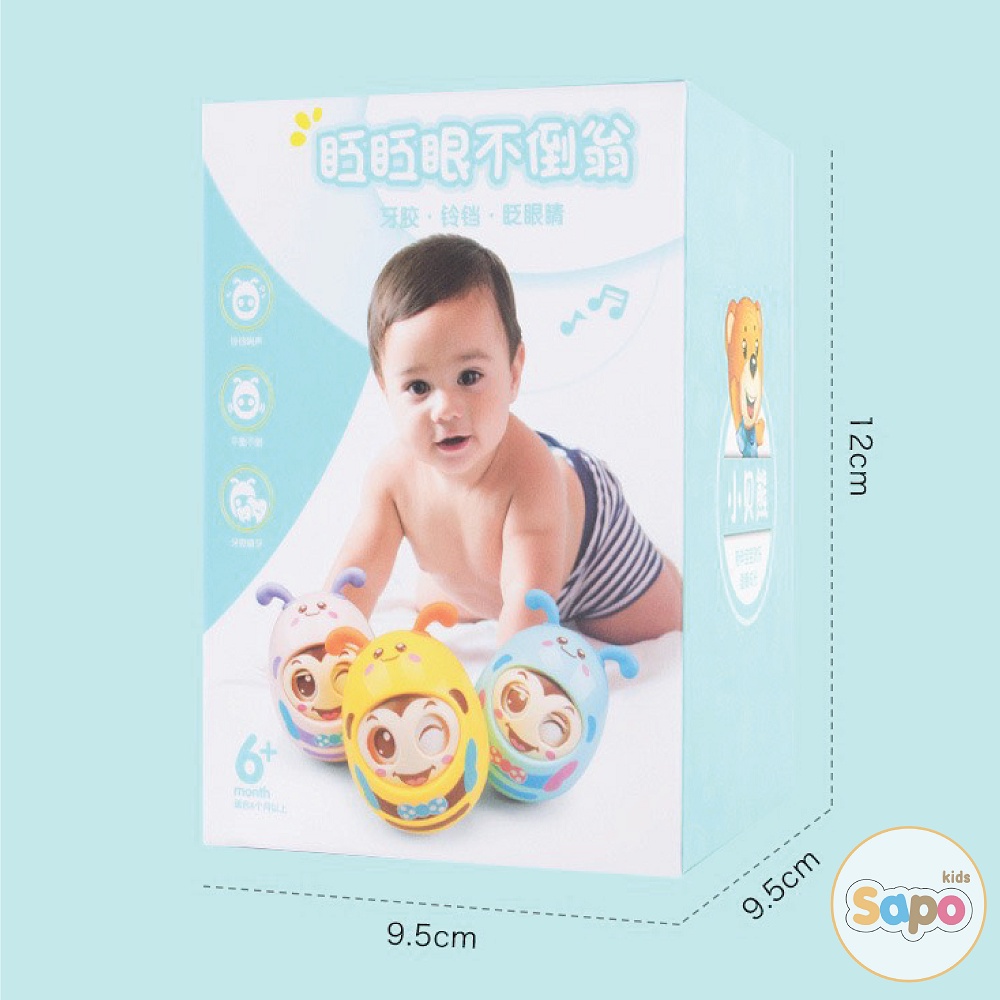 Đồ chơi con lật đật ong đáng yêu cho bé, biết nhắm mở liếc mắt, kêu leng keng SAPO KIDS