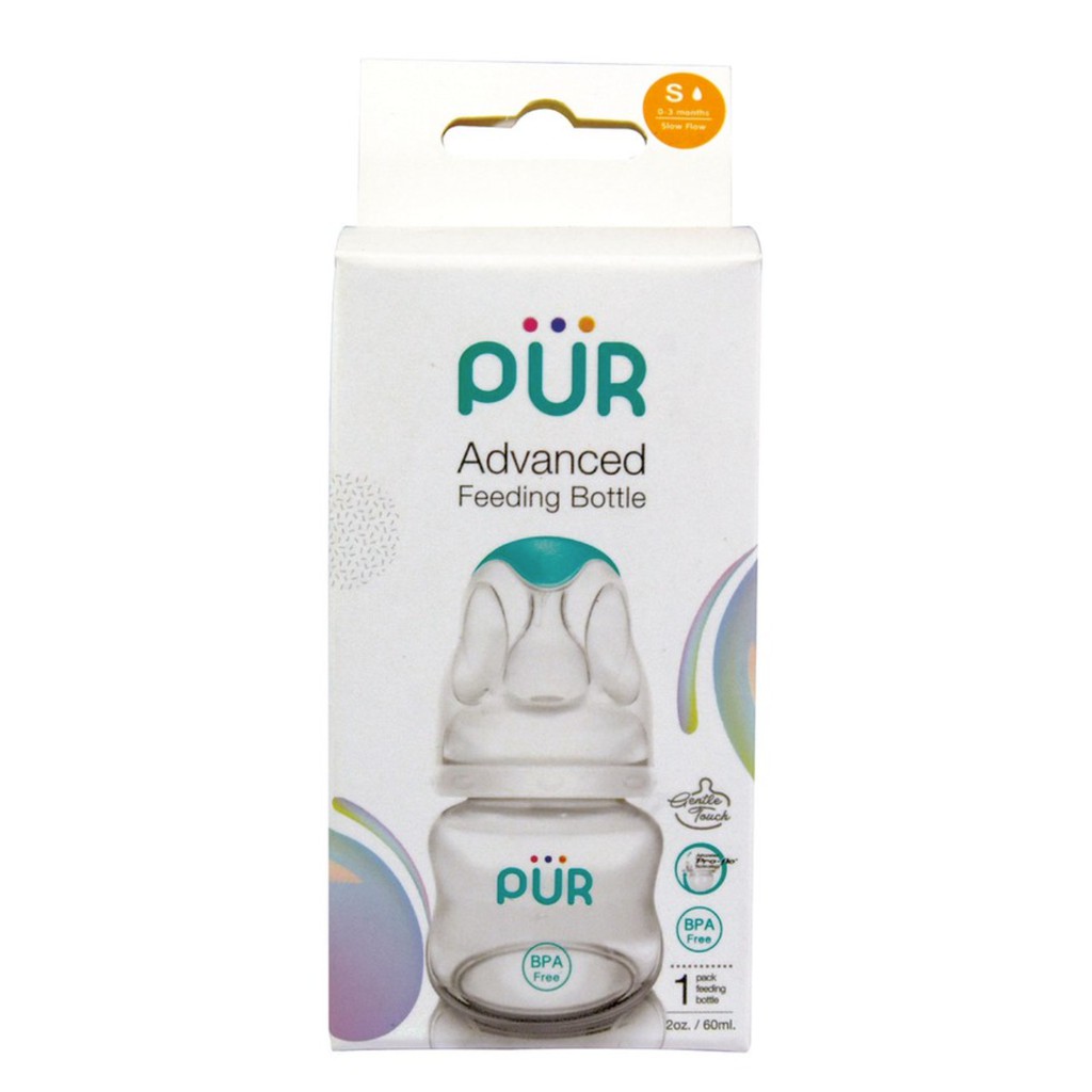 Bình sữa Pur cổ thường Advanced 60ml cho bé sơ sinh