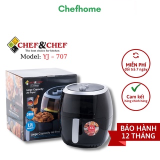 Nồi chiên không dầu CHEF&CHEF 7.7l (YJ – 707) ứng dụng công nghệ Rapid Air đảo nhiệt 360 độ giúp thực phẩm chín đều