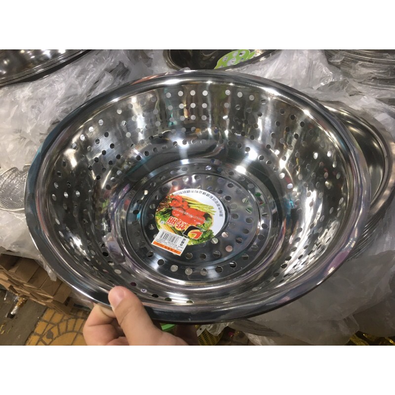 rổ inox lỗ to 36cm