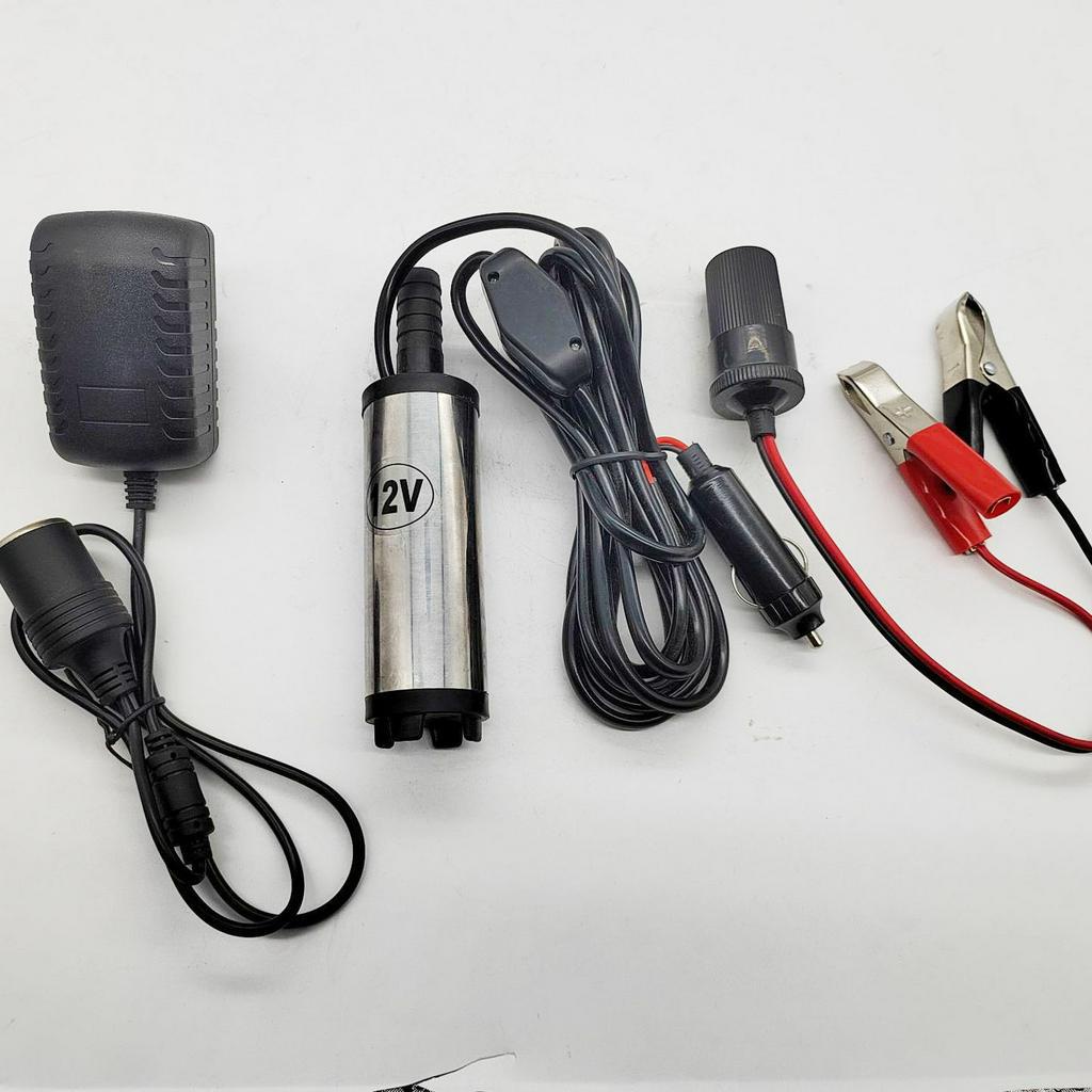 Máy bơm dầu mini thả chìm 220V - phi 38mm. Lọt miệng can 20L, miệng phi