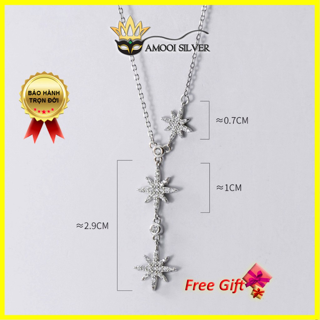 Dây chuyền bạc S925 3 ngôi sao - Amooi Silver AD64