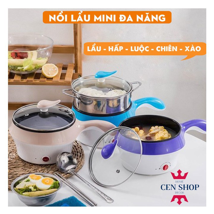 Nồi Lẩu Mini ⚡️𝐅𝐑𝐄𝐄 𝐒𝐇𝐈𝐏⚡️ Nồi Lẩu Hấp Mini Kèm Giá Hấp 2 trong 1 - Tiện Lợi Dễ Sử Dụng (1 Đổi 1 Lỗi của shop )