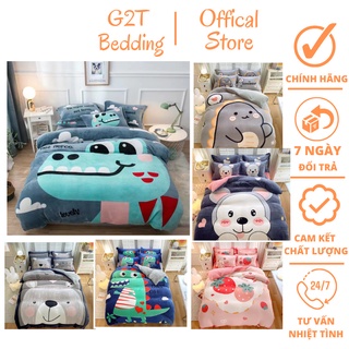 Bộ chăn ga gối nỉ nhung tuyết mịn cao cấp 5D nhiều màu size 1m6, 1m8, 2m2
