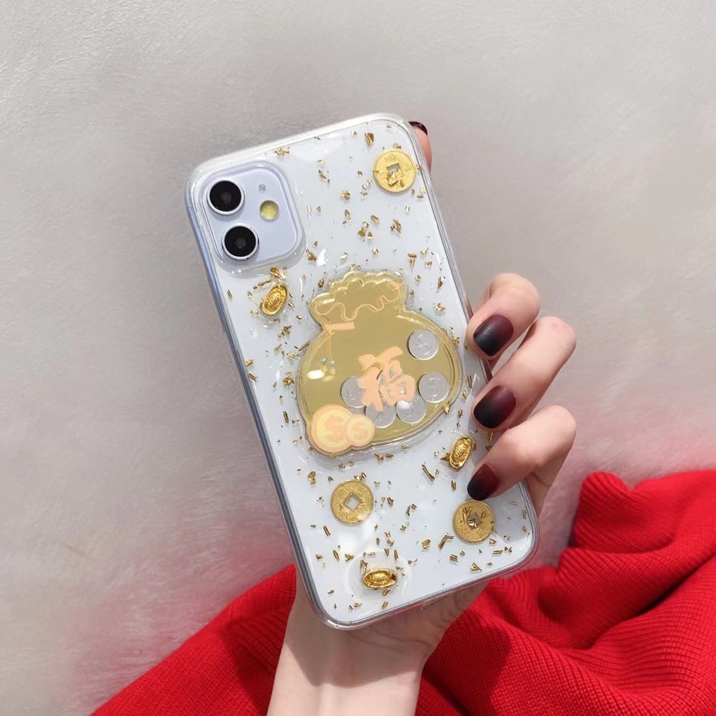 Ốp Điện Thoại Chống Rơi Họa Tiết Túi May Mắn Cho Iphone 14promax X XS XR XS MAX 11 11 PRO 11 PRO MAX 12 12 MINI 12 PR 12 PRO MAX