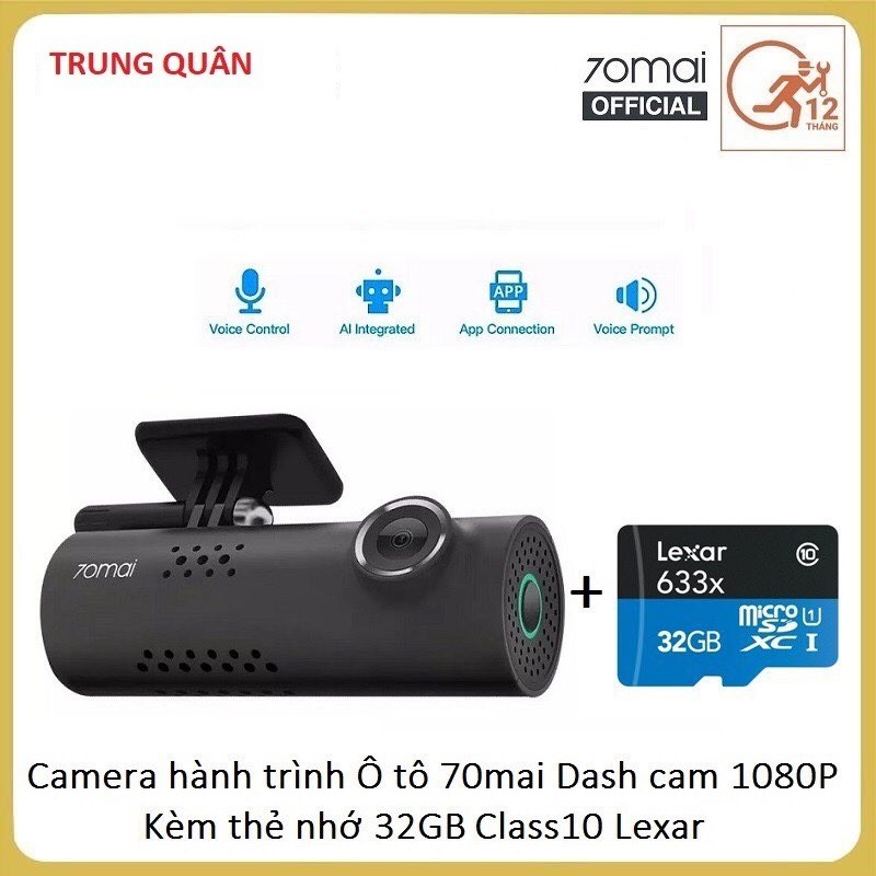 Camera Hành Trình 70Mai Smart Dashcam 1S| Full HD 1080P | WIFI - Tiếng Anh