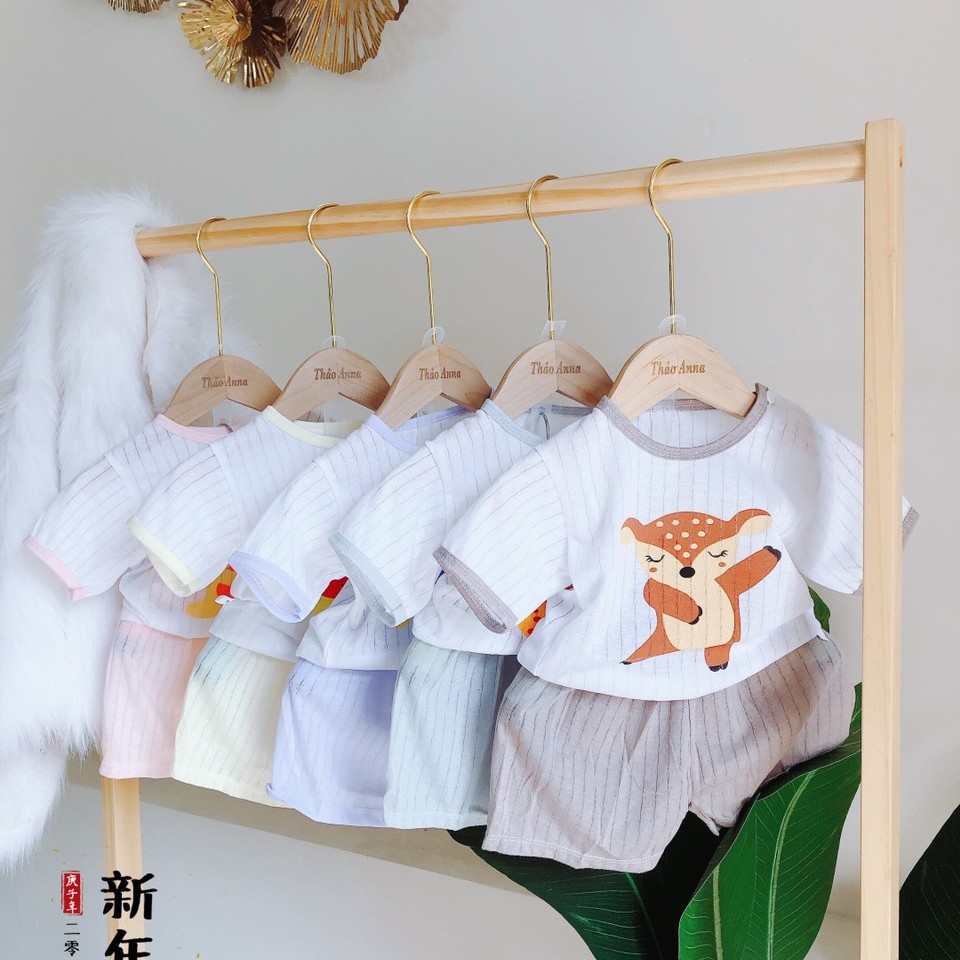 Bộ cotton giấy [LOẠI ĐẸP NHẤT] hình thú đáng yêu cho bé