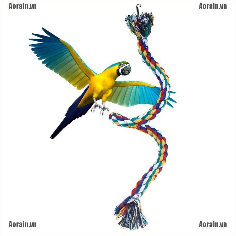 MT Parrot Rope Braided Toys Pet Parrot Bird Chew Rope Perch Coil Bird Cage Training NY