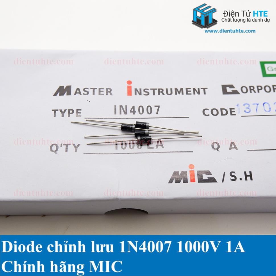 Bộ 100 Diode 1N4007 1000V 1A DO41 chính hãng MIC (100 con) [HTE-PLK-CN2]