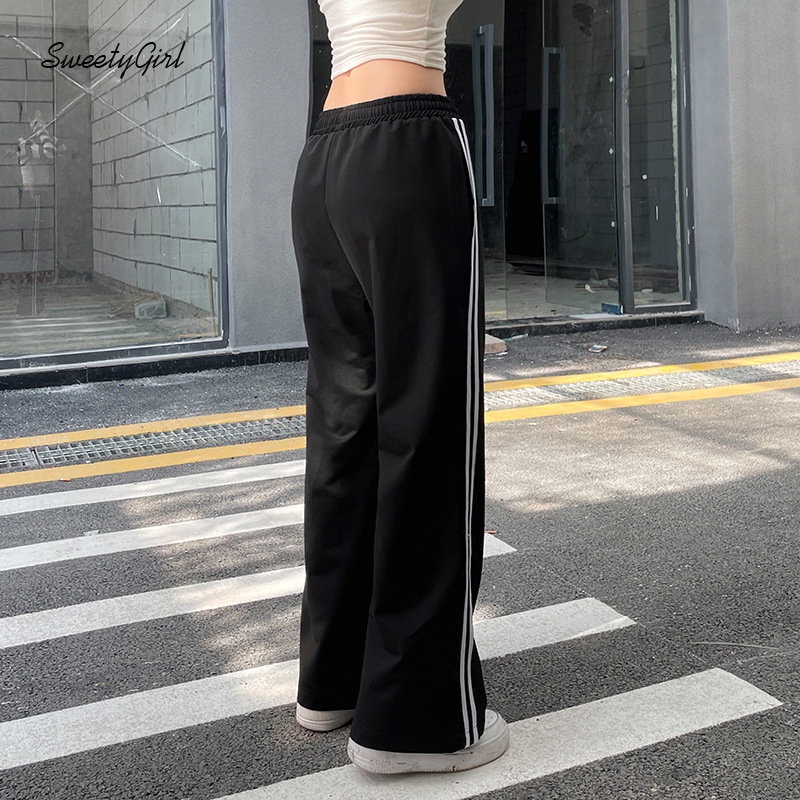 MsMona Quần ống rộng Lưng Thấp Phối Màu Tương Phản Thời Trang 2022 Cho Nữ