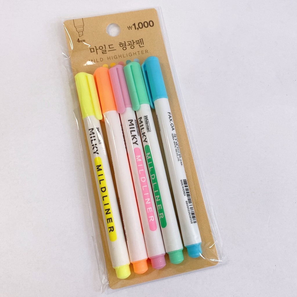 [DAISO]Bút highlight 5 màu Mild