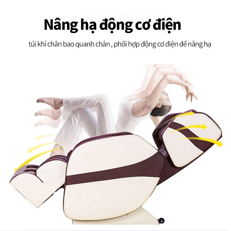 Ghế Massage Toàn Thân Cao Cấp. Ghế Mat Xa  Toàn Thân. Hệ Trục Bi Lăn 4D Đa Nhiệm - Tổ Hợp Các Bài Tập Massage Ch