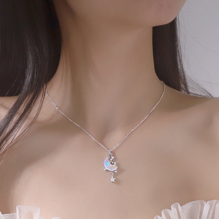 Dây chuyền nữ bạc 925 thiết kế hình trăng khuyết cực xinh BAG U DCTRANGKHUYET53