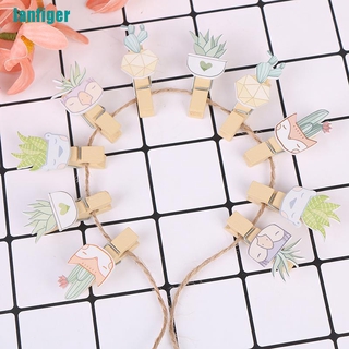 Set 10 Kẹp Gỗ Treo Ảnh Hình Cây Xương Rồng Dễ Thương