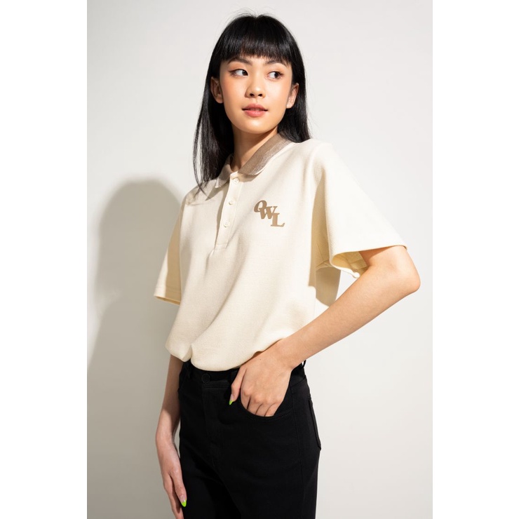 OWL BRAND OMBRE COLLAR POLO - Áó Polo Cổ Dệt   /  Màu Be - OWL151221