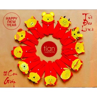 TÚI ĐEO LÌ XÌ 12 CON GIÁP TẾT