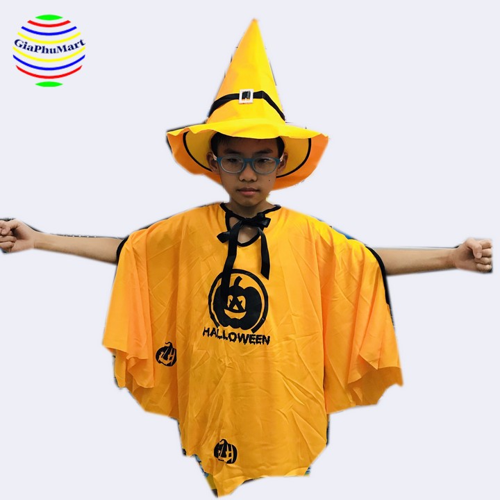 Áo Choàng Halloween - Áo Choàng Phù Thủy Kèm Nón