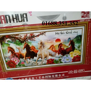 Tranh thêu chữ thập ngựa Mã đáo thành công 88859-200x95cm