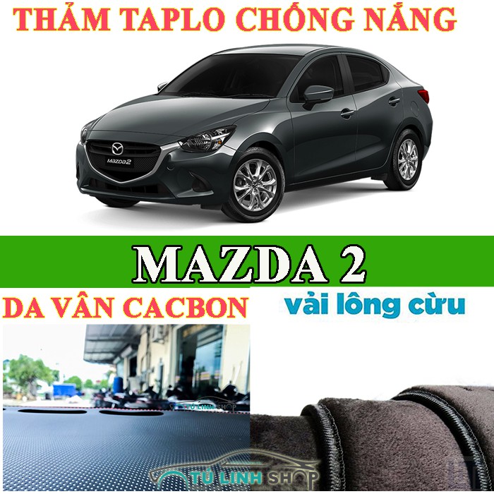 Thảm taplo MAZDA 2 bằng lông Cừu 3 lớp hoặc Da Cacbon