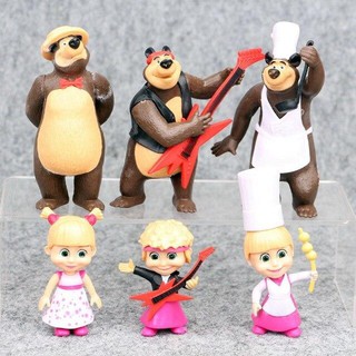 Mô Hình:06 Nhân Vật Cô Bé Masha  Và Chú Gấu Xiếc