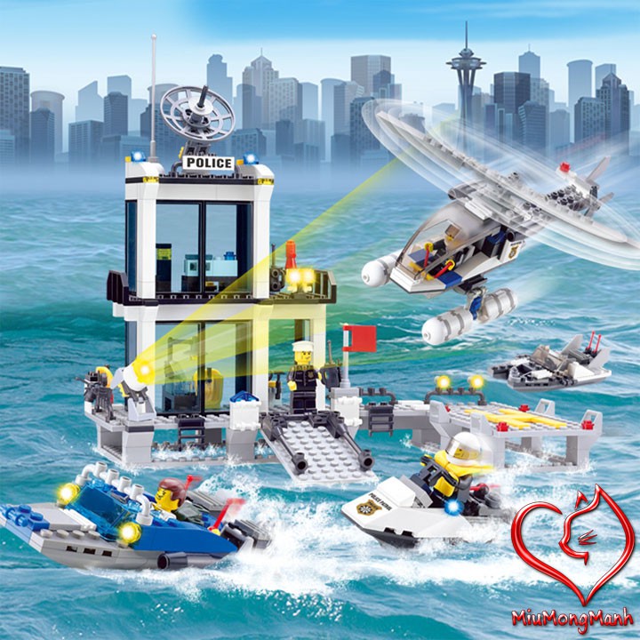 Trạm Cảnh Sát Biển 536 Chi Tiết City Lego Kazi Đồ Chơi Lắp Ráp Xếp Hình