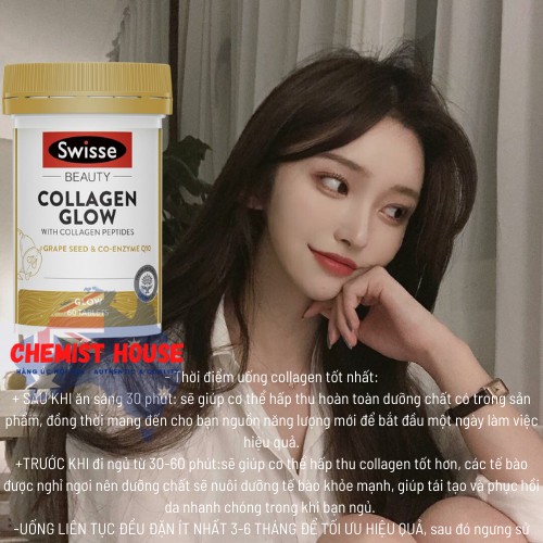 [Hàng Chuẩn ÚC] Swisse Beauty Collagen Glow - Viên uống đẹp da trẻ hóa 60/120 viên | BigBuy360 - bigbuy360.vn