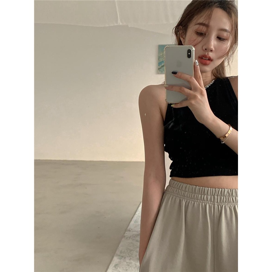 Áo croptop nữ 3 lỗ trơn dáng ôm body - áo thun dáng cộc kiểu bó sát nách