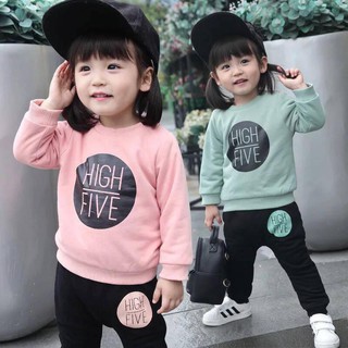 Bộ cotton cho bé hình highfive
