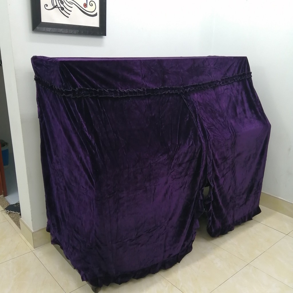 Khăn phủ đàn Piano cơ nhung tím oải hương