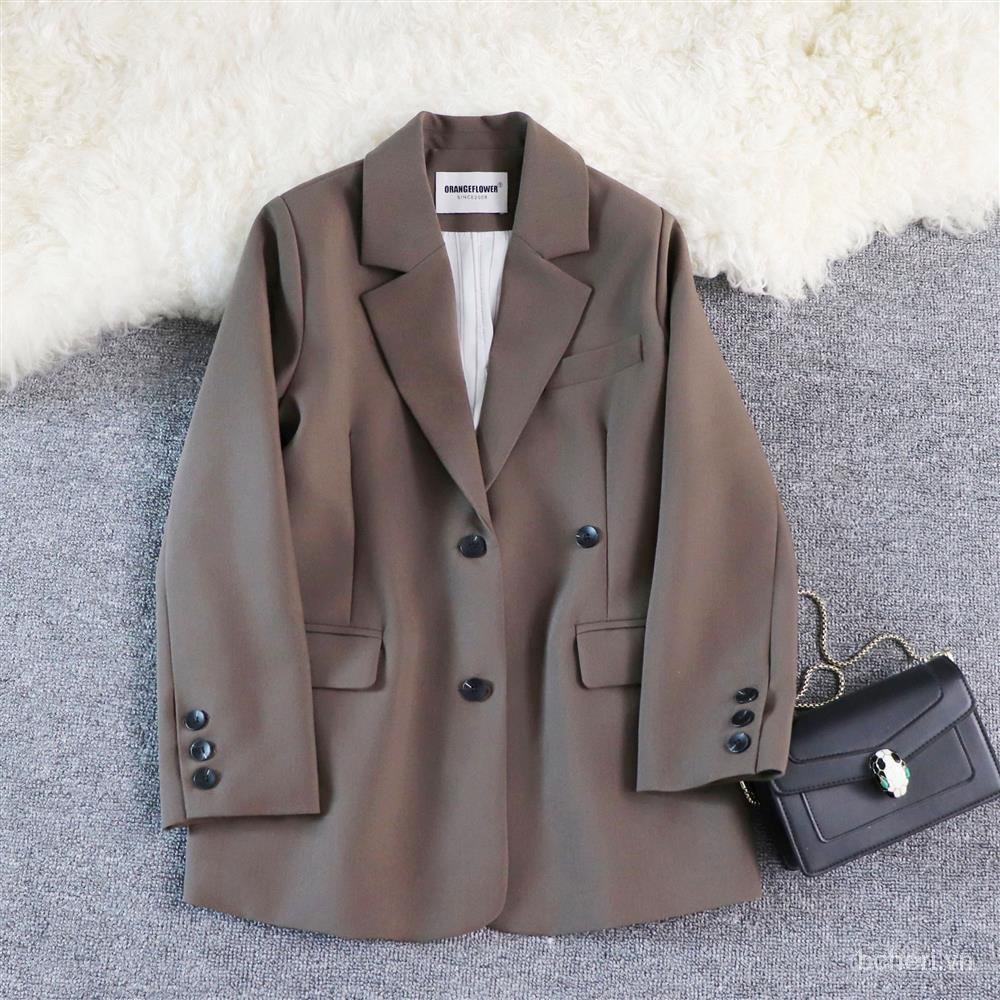 Áo Khoác Nữ Thiết Kế, vest thu đông 2021,vét hàn quốc Retro Màu Cà Phê Màu Đỏ | BigBuy360 - bigbuy360.vn