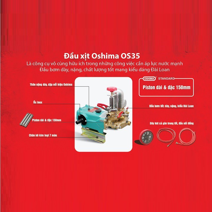 Đầu Phun Xịt Áp Lực 1HP Oshima OS-35