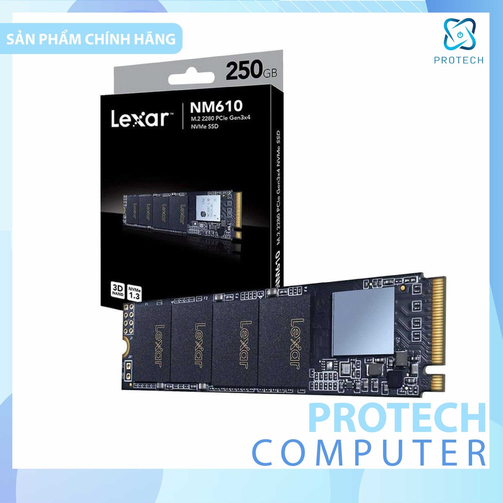 SSD Lexar NM610 M.2 PCIe Gen3 x4 NVMe 250GB - Hàng chính hãng bảo hành 36 tháng.