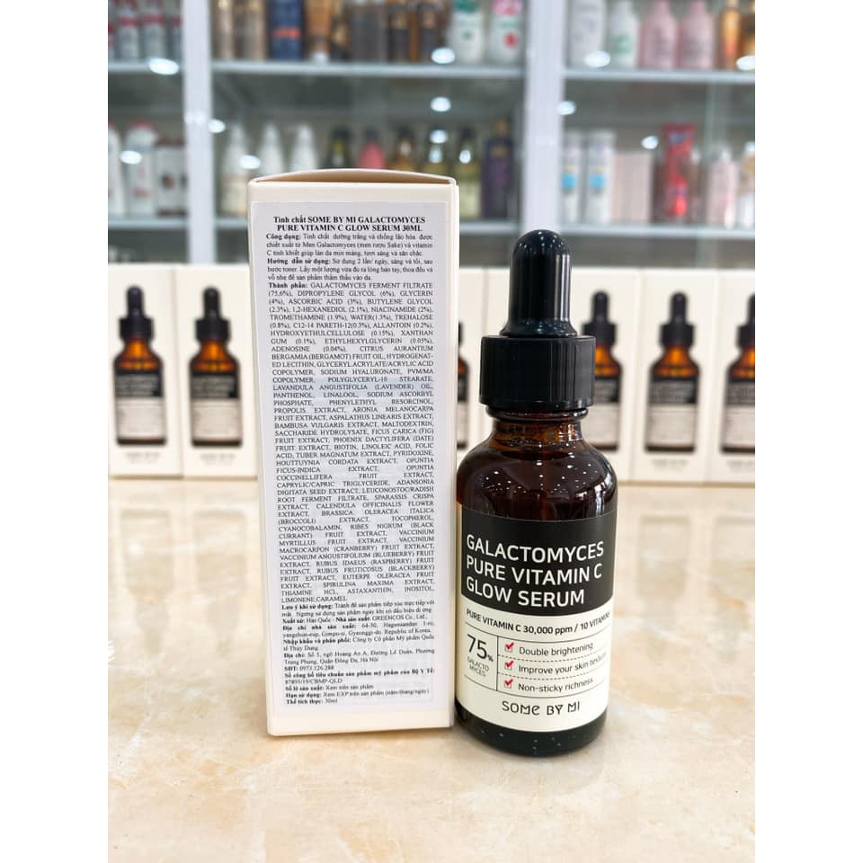 Tinh Chất Serum Some By Mi Galactomyces Pure Vitamin C Glow Dưỡng Trắng, Chống Lão Hóa Sáng Mịn Da 30ml
